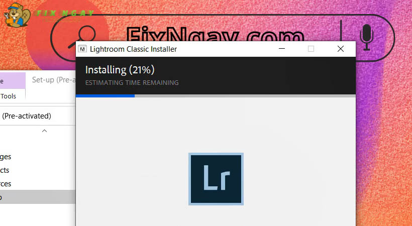 Đợi cài đặt Lightroom 2020