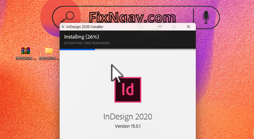 Đợi cài đặt Indesign 2020