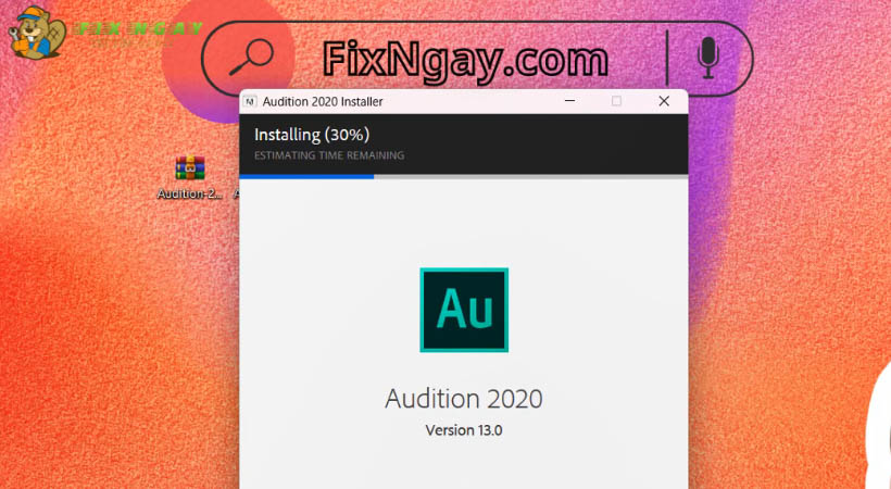 Đợi cài đặt Adobe Audition 2020.