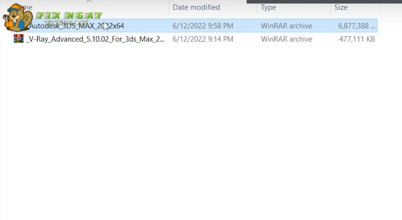 Giải nén file 3ds max 2022 để cài đặt.