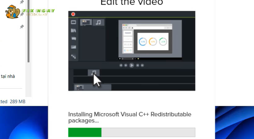 Đợi cài đặt camtasia 2023