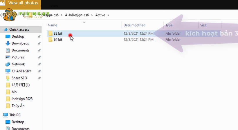 Sau đó chọn tiếp 32 bit để tải indesign cs6