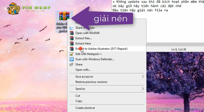 Giải nén Adobe illustrator 2017.