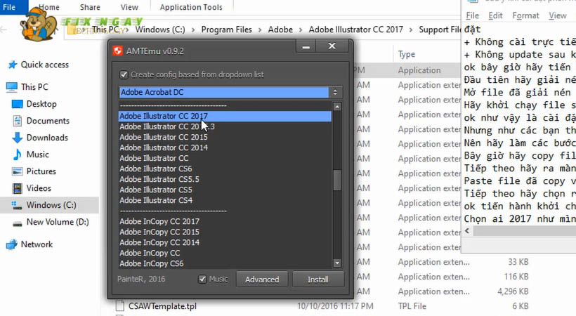 Chọn Adobe illstrator cc 2017.