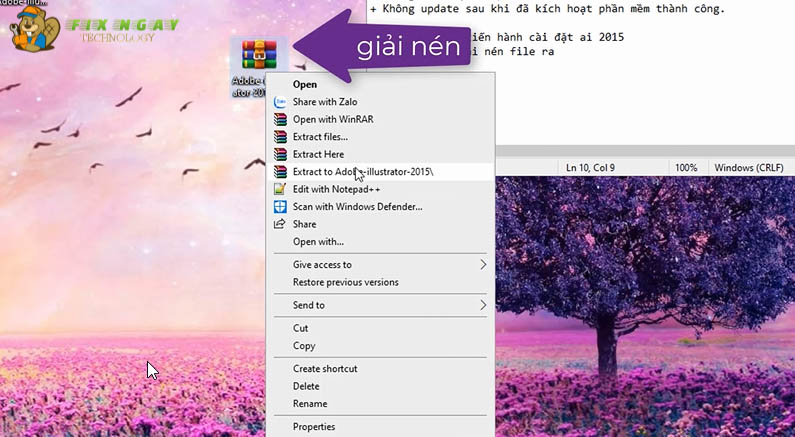 Giải nén phần mềm chọn Adobe illustrator 2015.