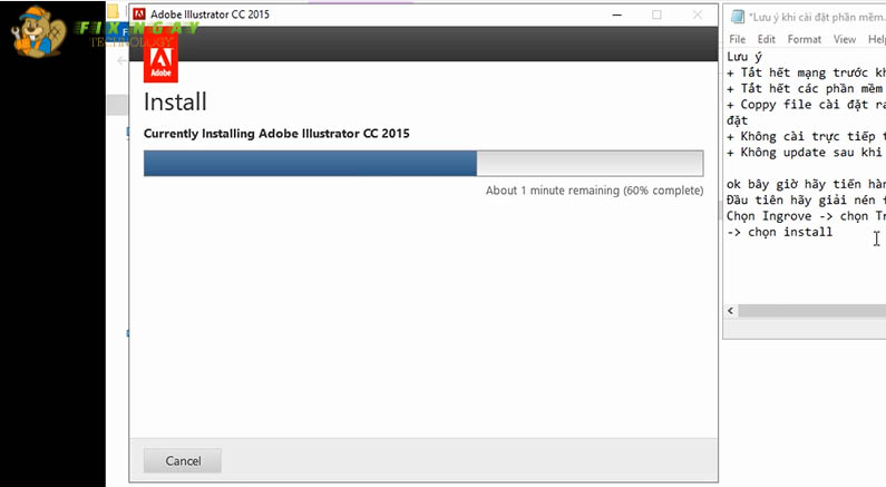 Chờ tải Adobe illustrator 2015.