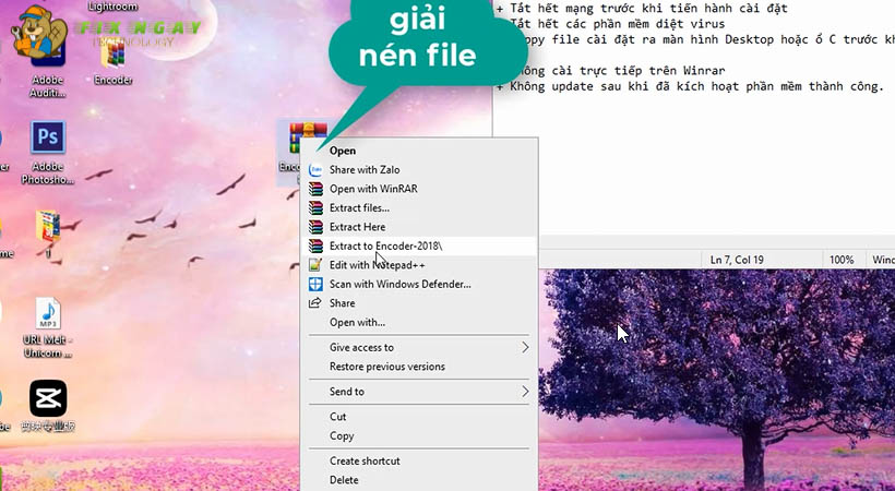 Giải nén file Encoder 2018.