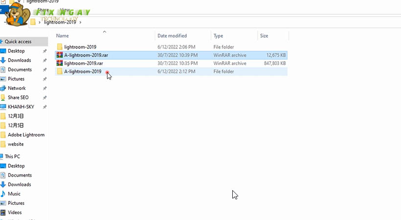 Tiếp tục chọn file A-lightroom-2019