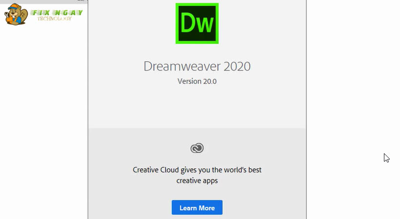 Màn hình đợi cài đặt Dreamweaver 2020