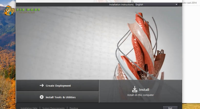Chọn Install Autocad 2014