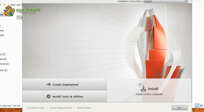 Nhấn chọn Install Autocad 2021