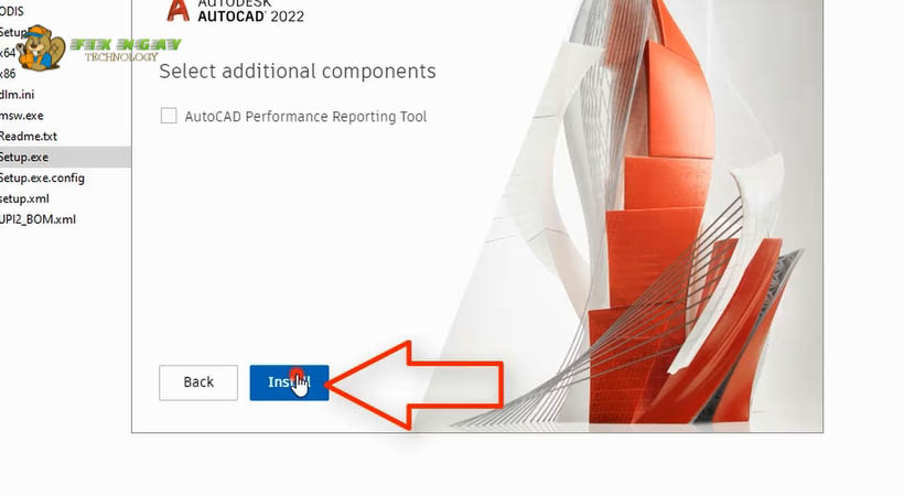 Chọn Install Autocad 2022