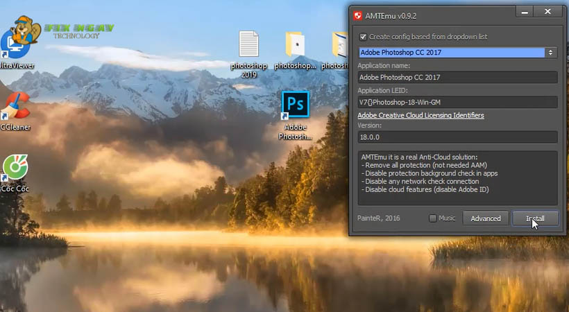 Chọn Install Photoshop 2017