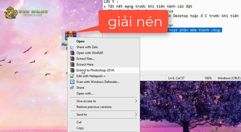 Giải nén photoshop 2014