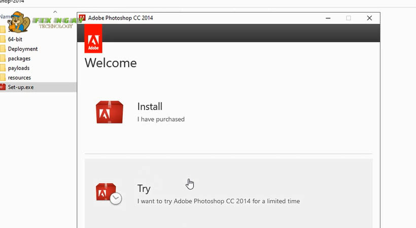 Chọn Try Photoshop 2014